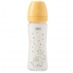 Chicco Perfect Easy Biberon In Vetro Unisex Silicone 2 Mesi 240Ml