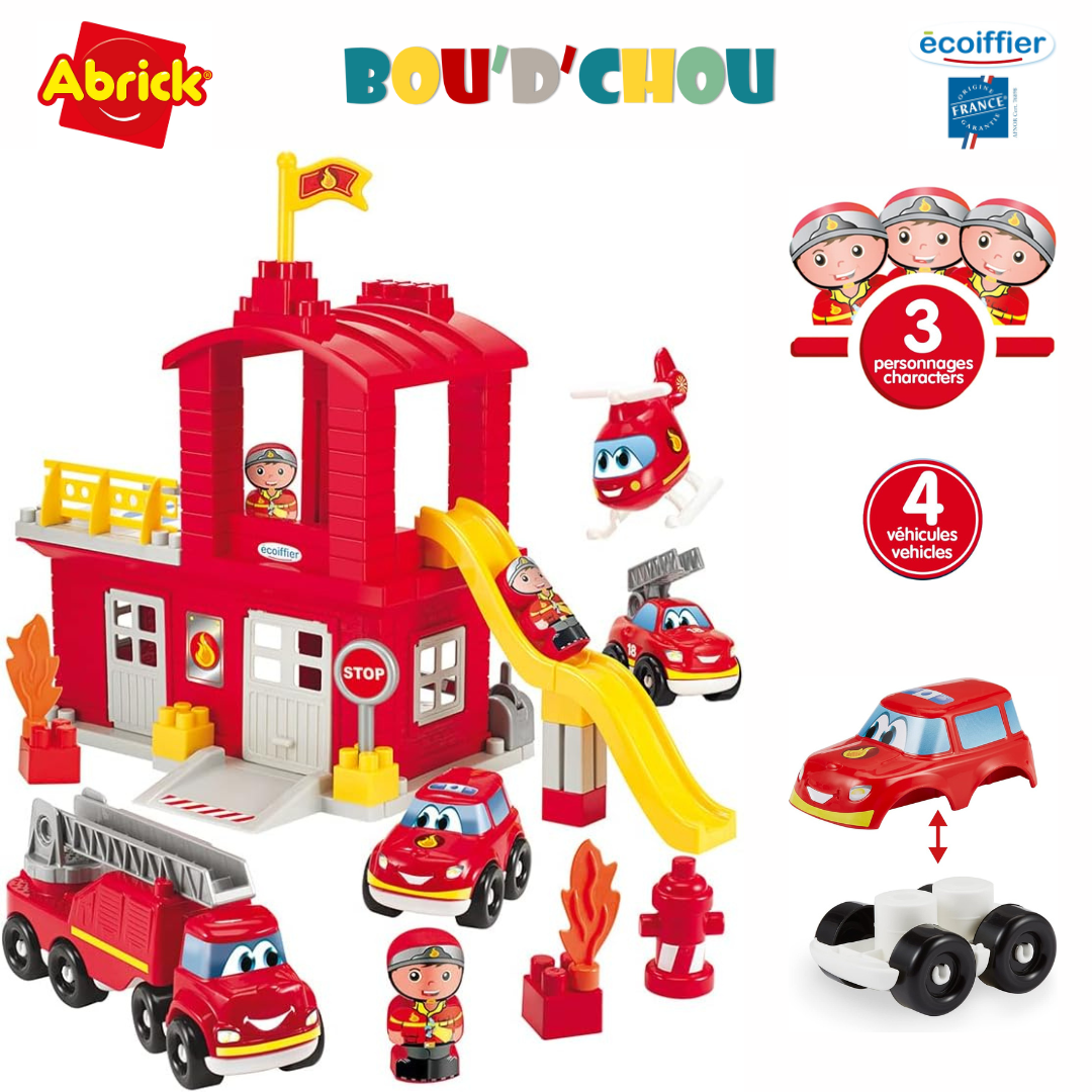 Caserne de Pompiers ABrick avec Véhicules de Secours