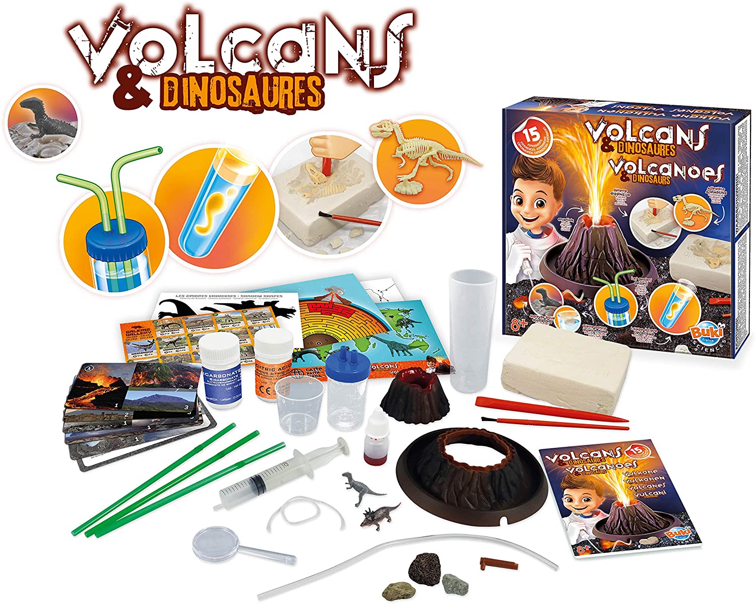 Kit Volcan et Dinosaures - 15 Expériences Ludiques