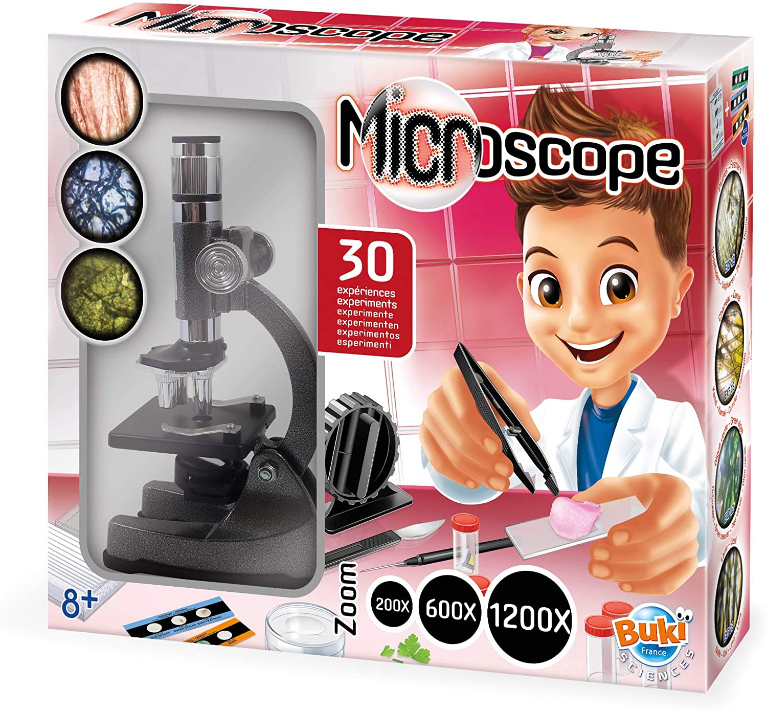 Microscope éducatif 120x avec 25 expériences et batterie