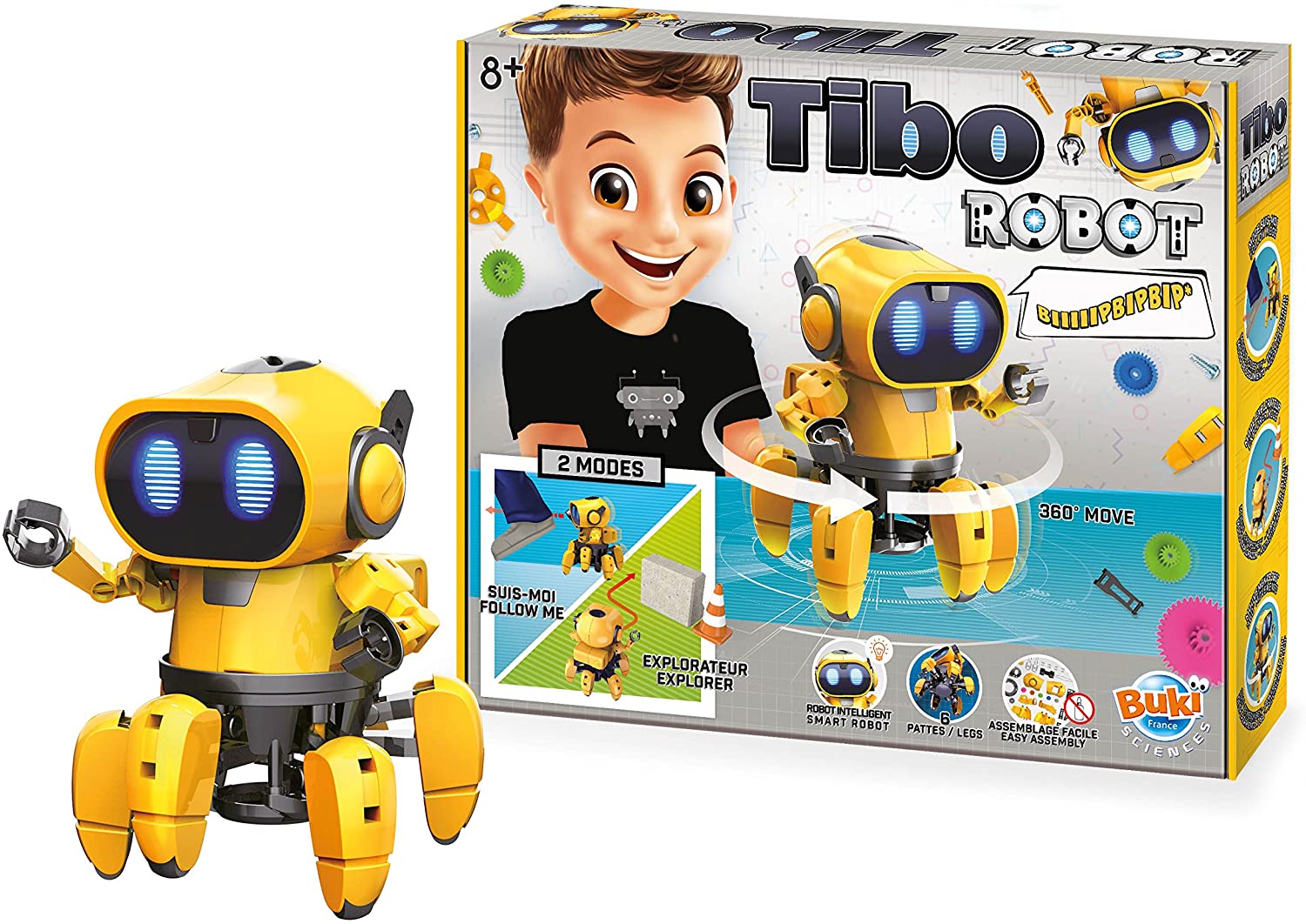 Tibo Robot Intelligent à 6 Pattes - Mode Suis-moi et Explorateur