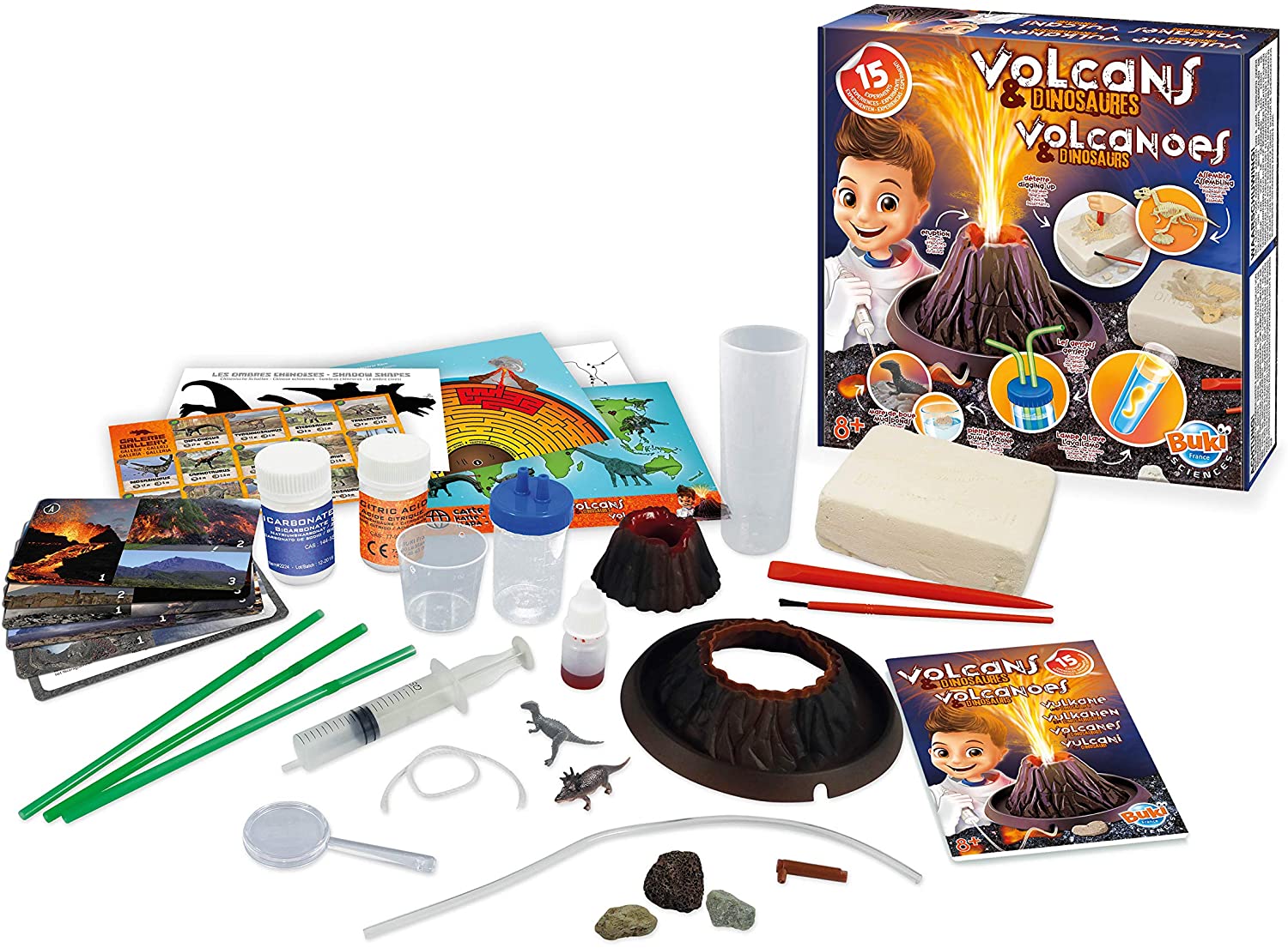 Kit Éducatif Volcans et Dinosaures - 15 Expériences