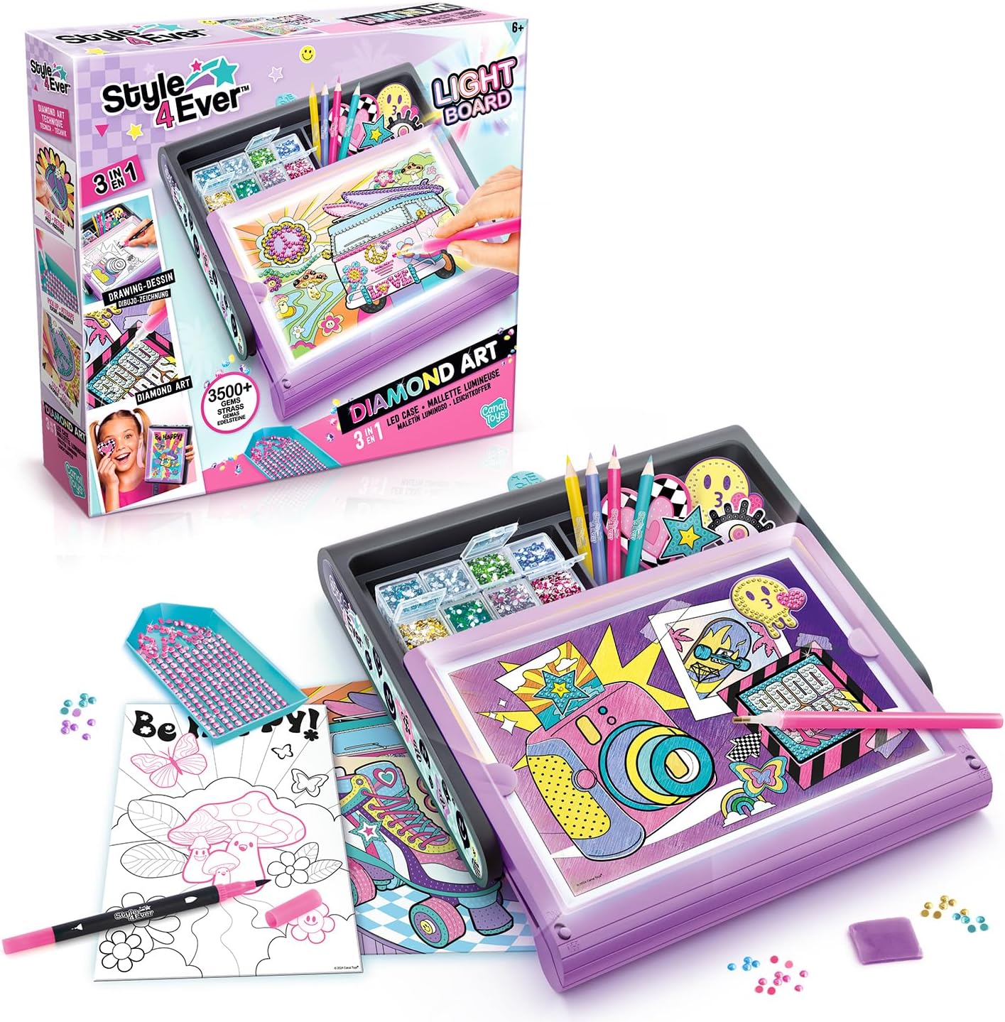 Tableau Lumineux Diamond Painting A4 - Planche LED Ultra-mince