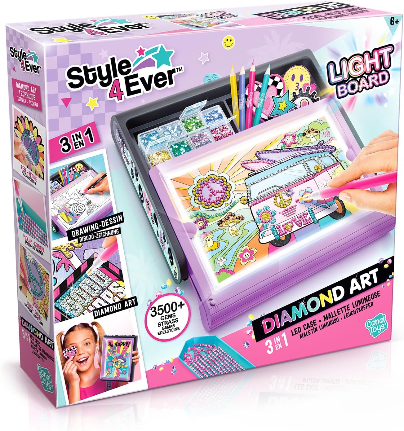 Tableau Lumineux Diamond Art 3 en 1 - Créatif et Ludique