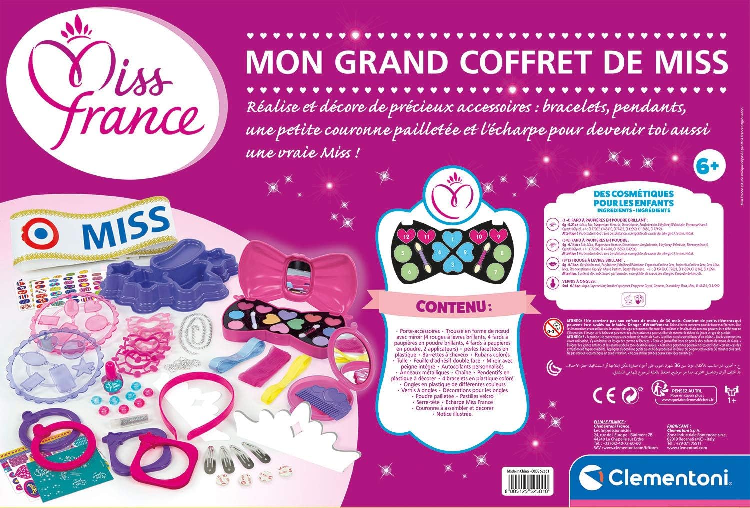 Coffret de maquillage Miss France avec miroir lumineux