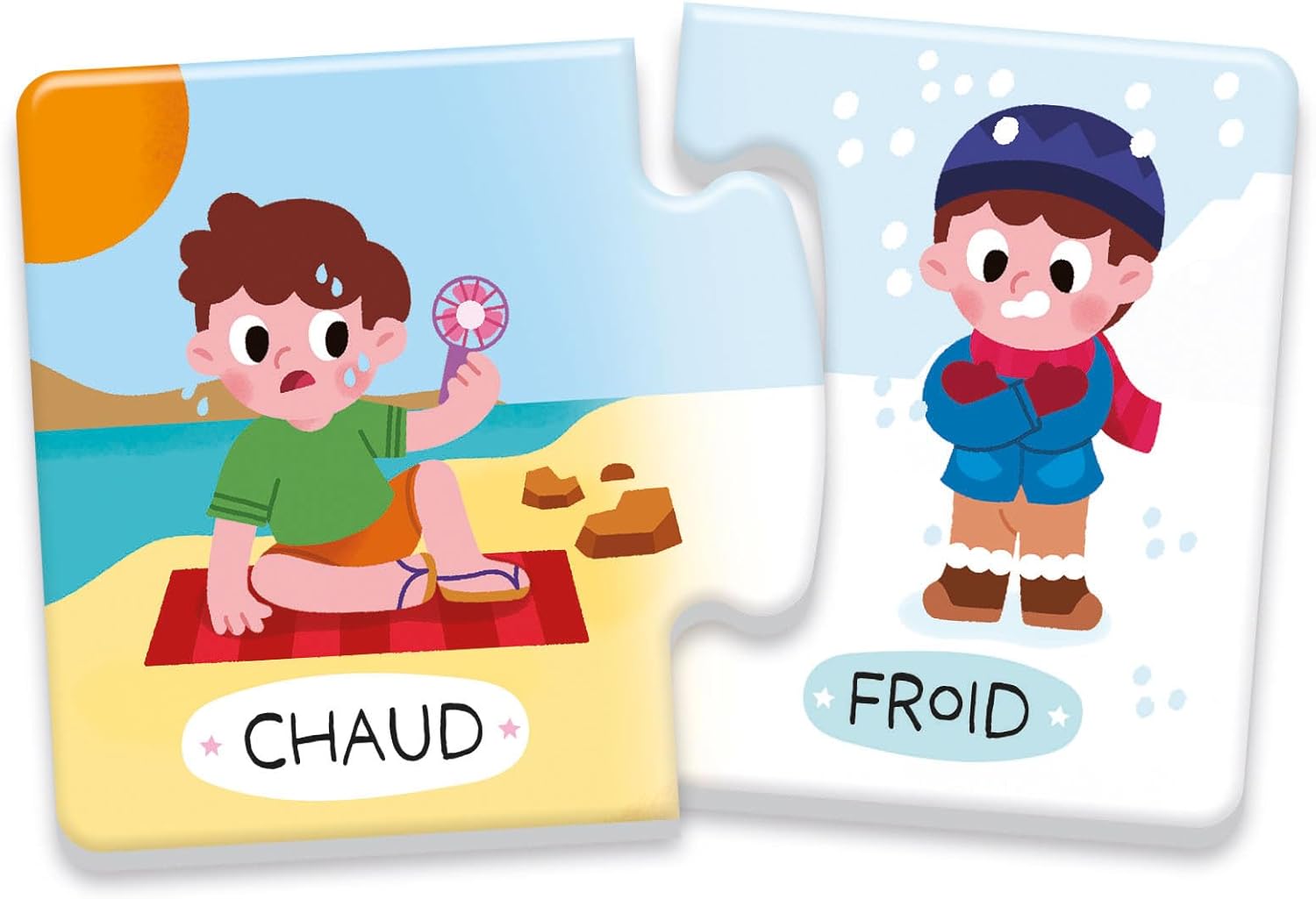 Livre Puzzle Les Contraires - Jeu d'Association 16 Mini-Puzzles