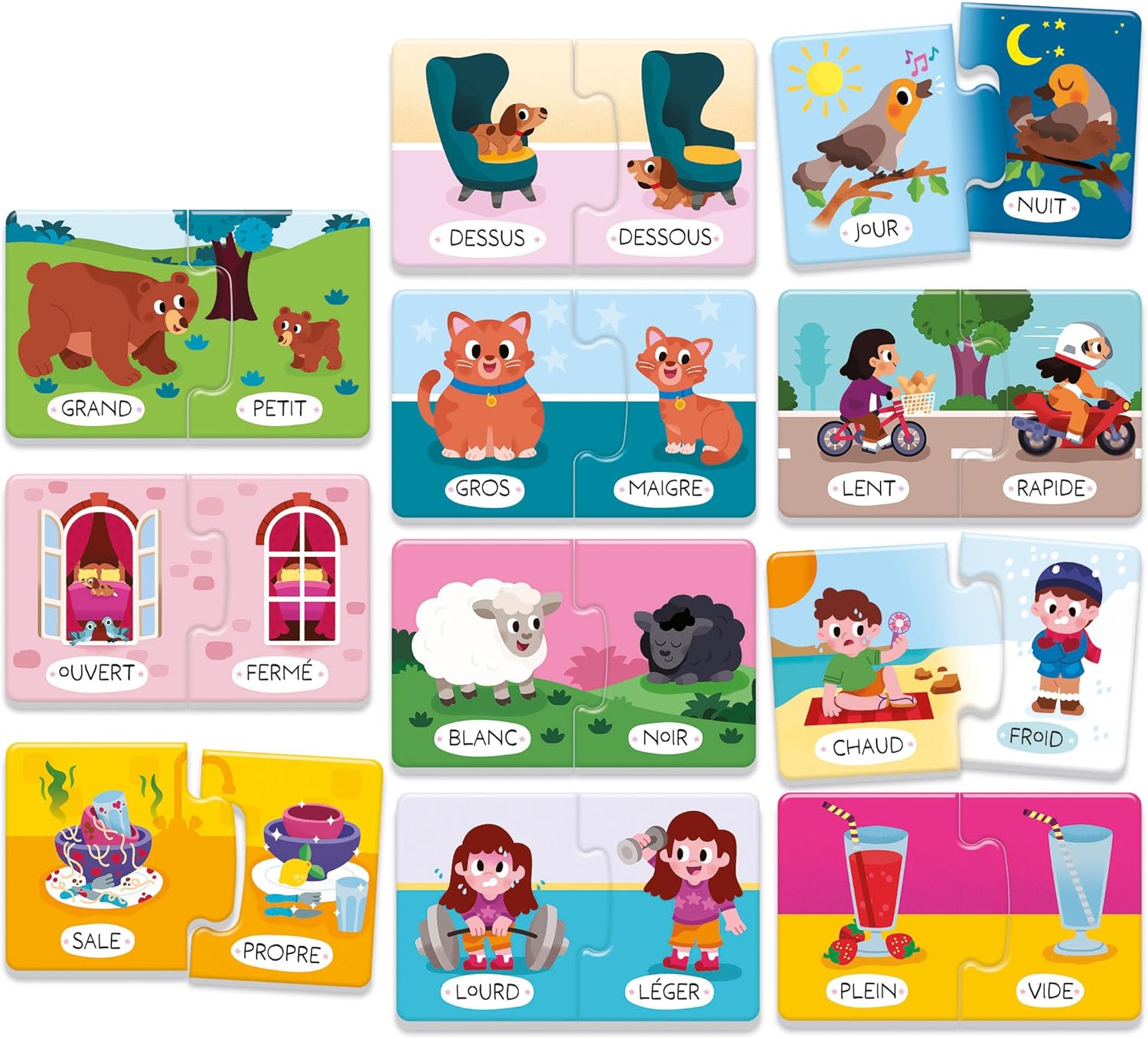 Puzzle Les Contraires - Jeu d'association éducatif Clementoni