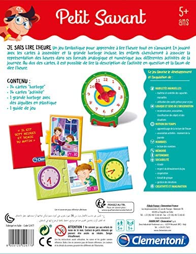 Petit Savant - Horloge pour Apprendre à Lire l'Heure