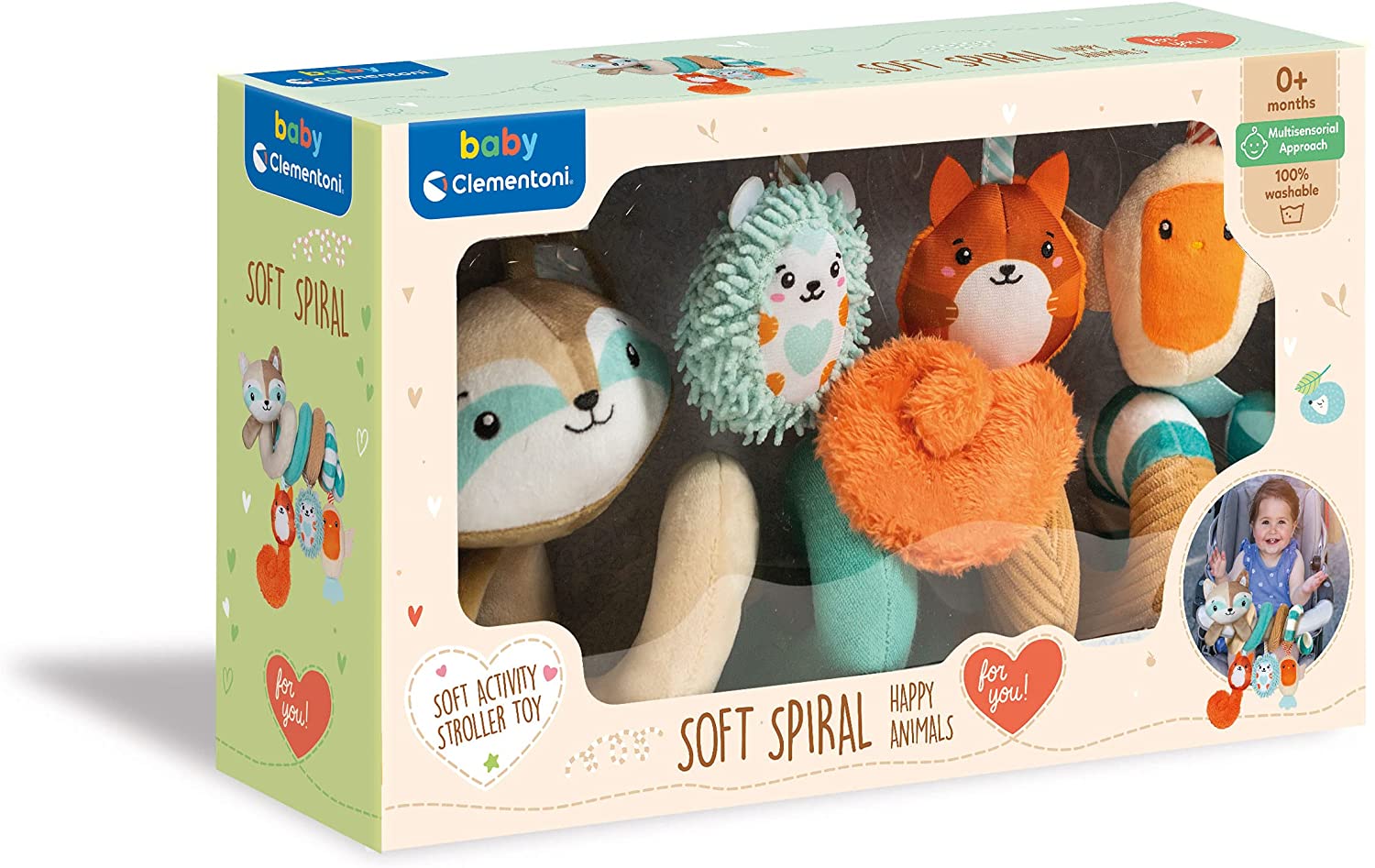 Spirale d'activités Soft Happy Animals pour lit et poussette