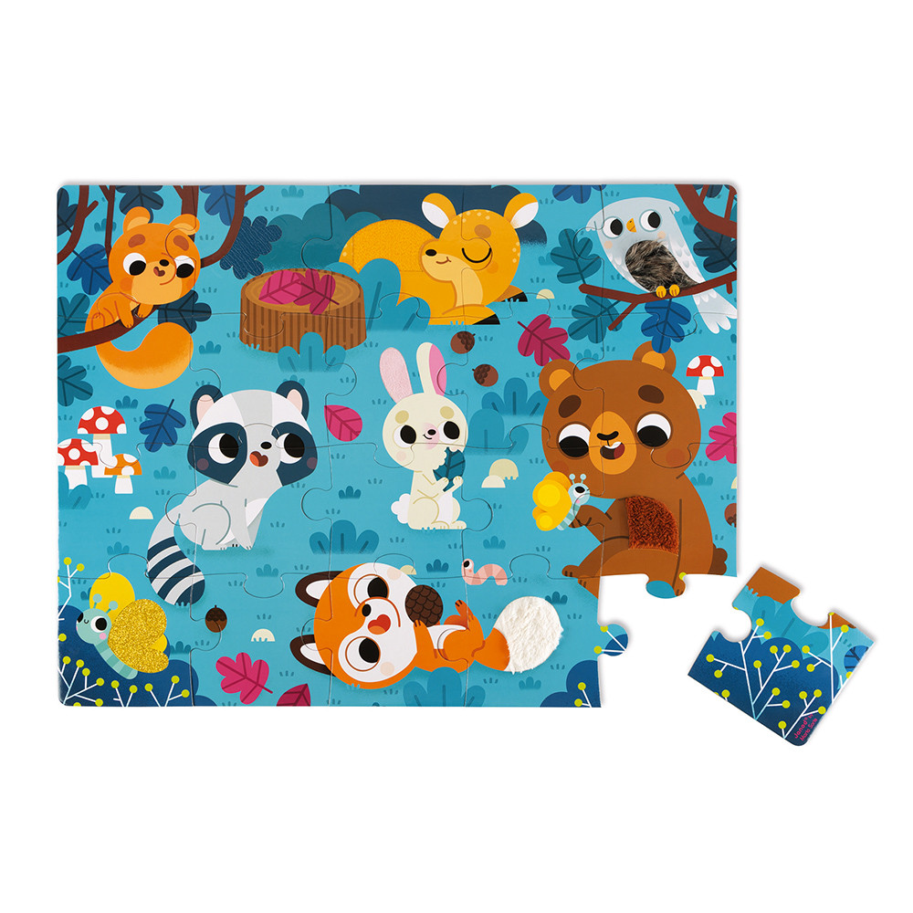 Puzzle Tactile Les Animaux De La Foret 20 Pcs