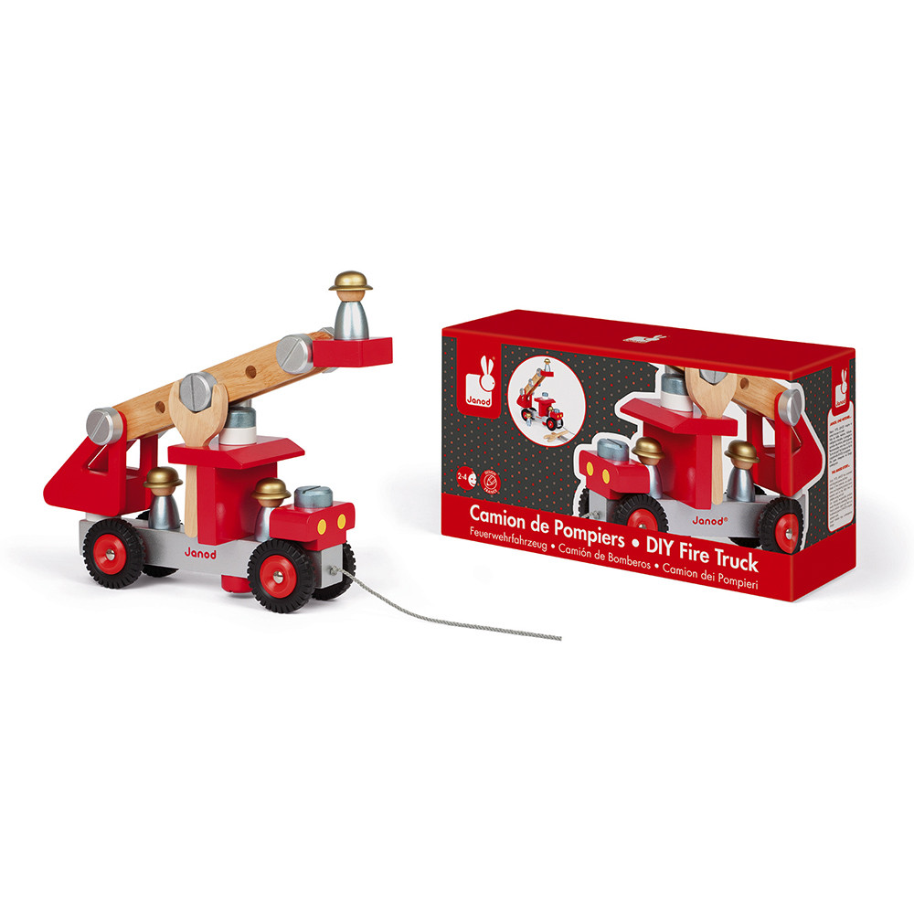 Camion De Pompiers Bois (3)