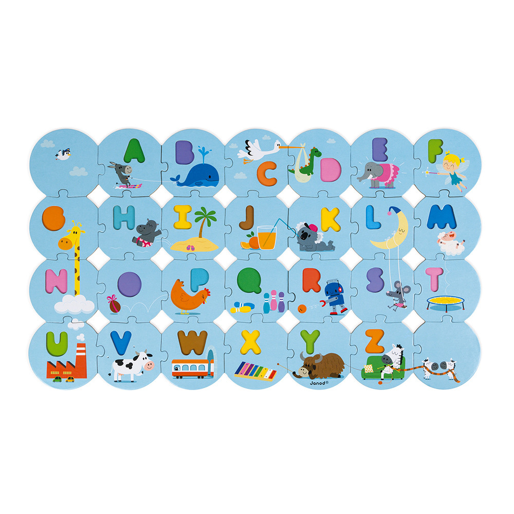 Puzzle J Apprends L Alphabet Version Francaise Bois Et Carton (2)