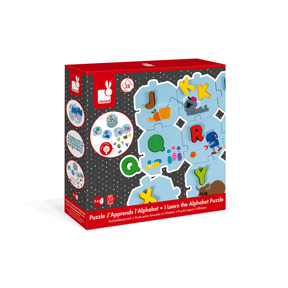 Puzzle J Apprends L Alphabet Version Francaise Bois Et Carton (5)
