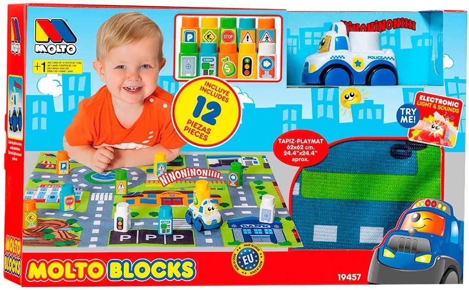 Tapis de Jeu Police Molto avec 24 Panneaux de Signalisation
