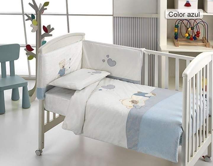 Parure de lit bébé Color Azul - 2 pièces
