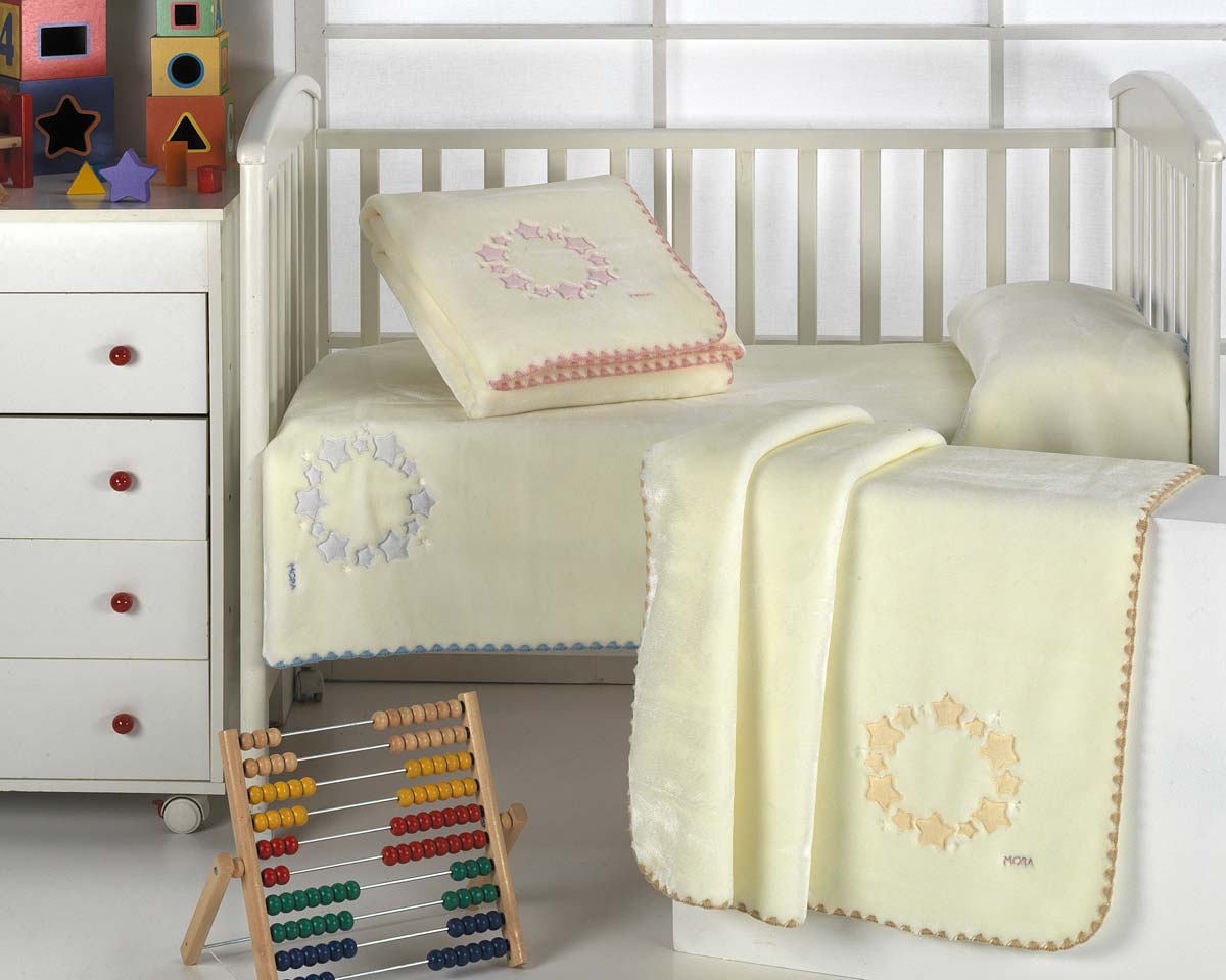 Parure de lit bébé MORA 100% coton - Couverture et draps