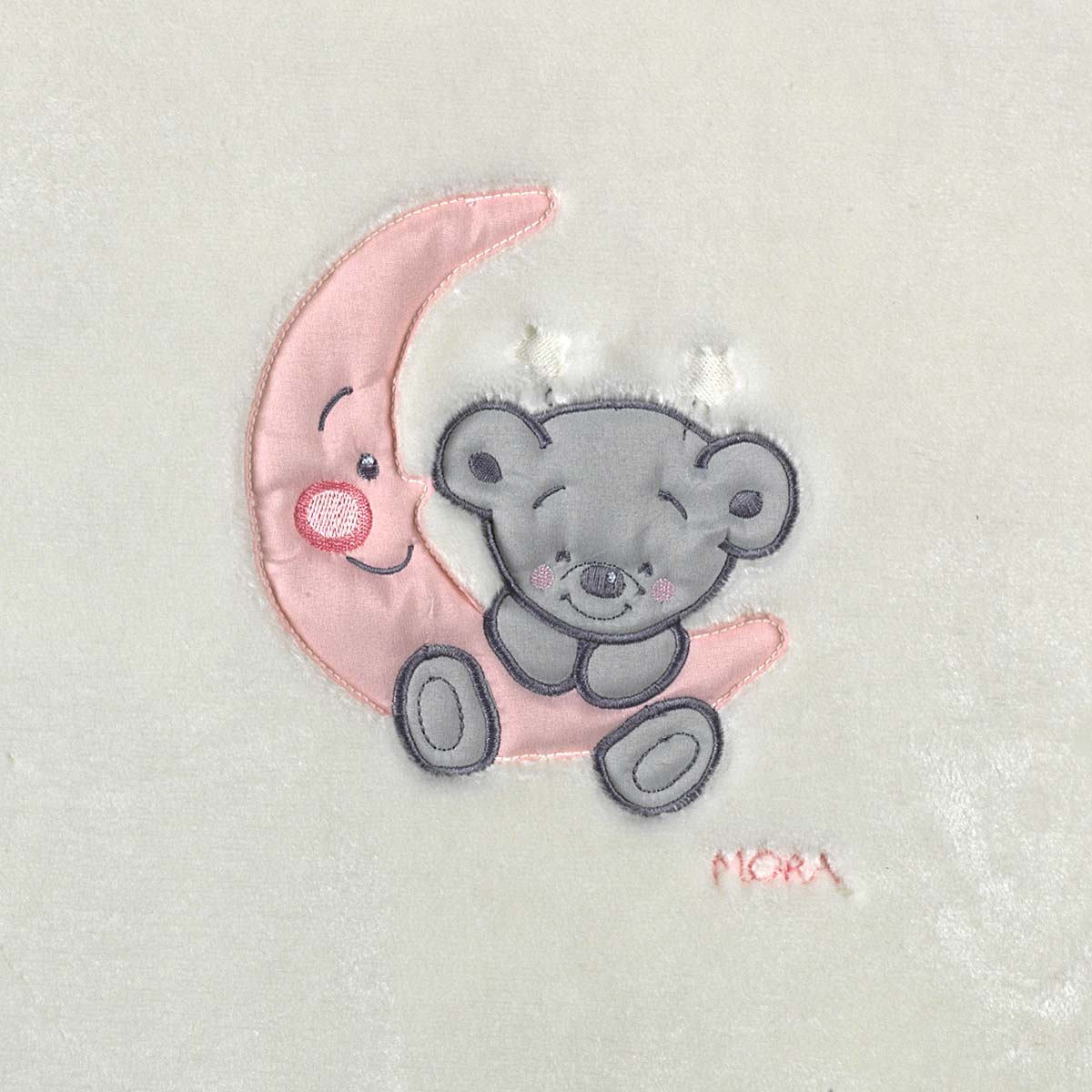 Doudou Souris Lune Rose - Peluche Musical 45 cm