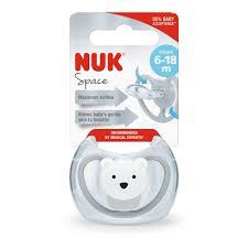 Sucette Silicone NUK Space 6-18 mois - Tétine Plate et Ergonomique