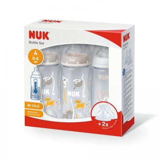 Coffret biberons anti-colique NUK First Choice 300ml avec tétines orthodontiques