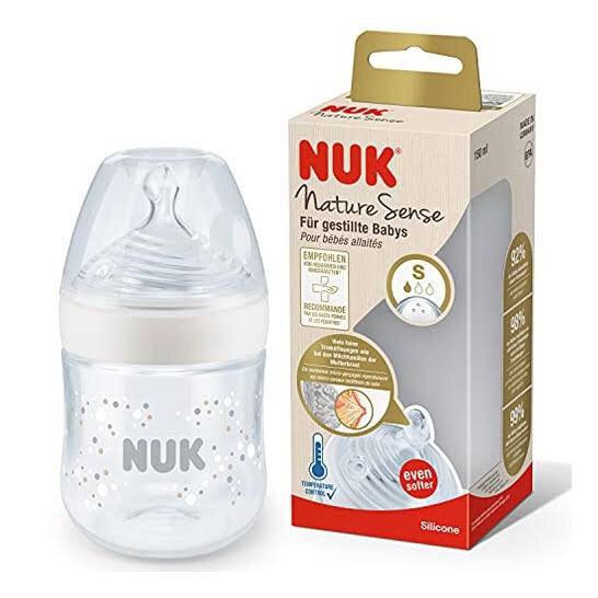 Biberon NUK Nature Sense 150ml - Tétine Silicone Anti-coliques 0-6 mois
