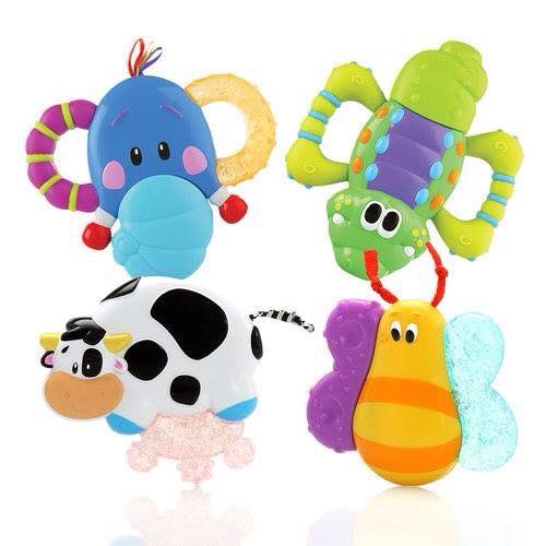 Jouet sensoriel musical Nuby - Balle multicolore en silicone