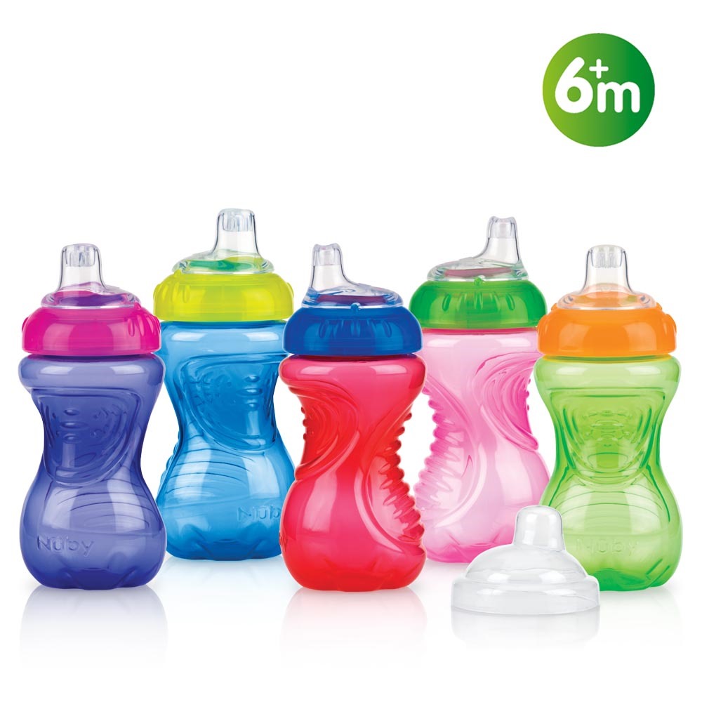 Gobelet anti-fuite Nuby 240ml - Silicone souple coloré