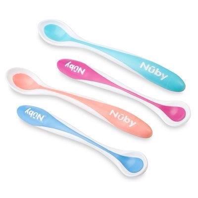 Cuillères Souples Thermosensibles Nuby - Changement de Couleur