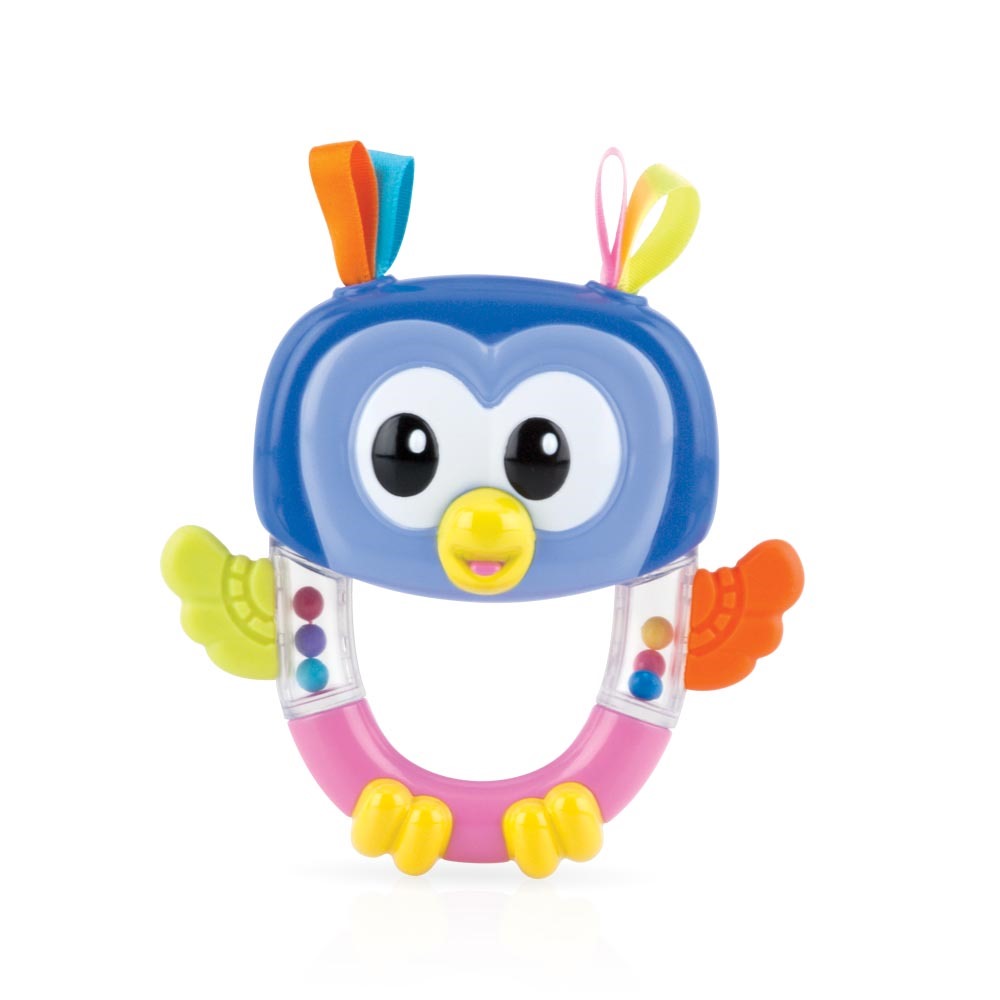 Hochet Hibou Multicolore Nuby - Jouet Sensoriel Interactif