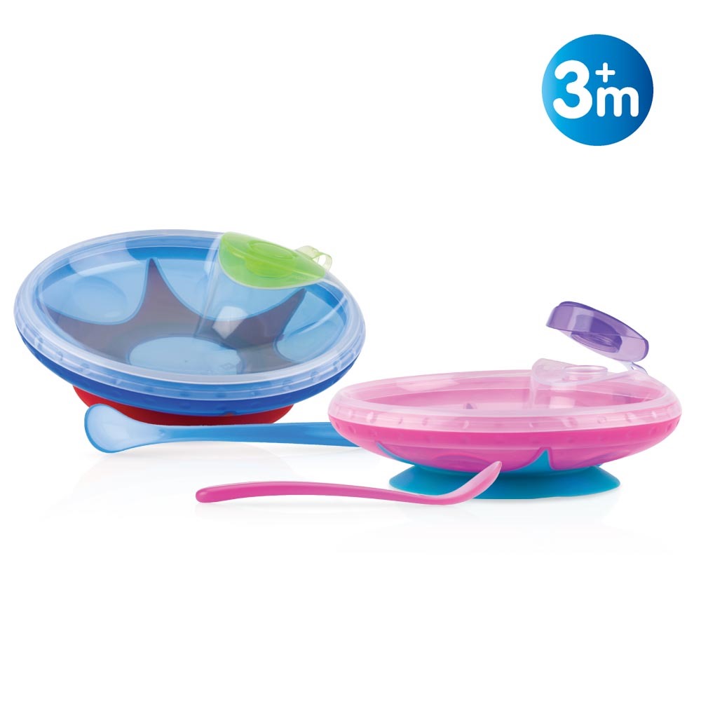 Bol à ventouse Wacky Ware avec couvercle et cuillère attachable