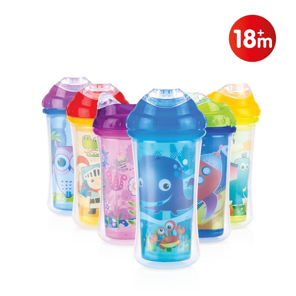 Gobelet à bec Nuby 18 mois - Set de 6 avec couvercles