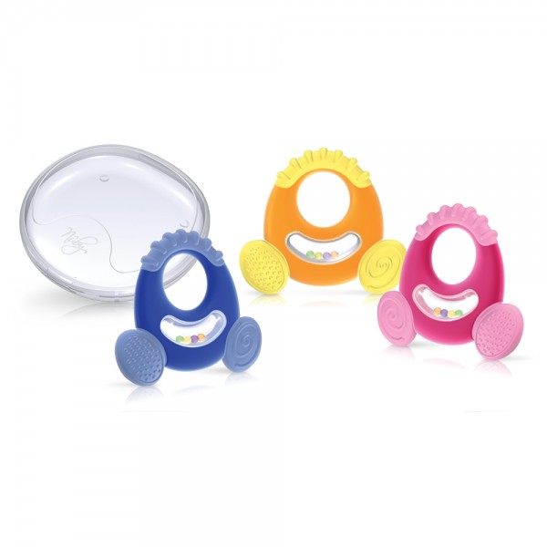 Nuby Anneau De Dentition Avec Hochet 6M
