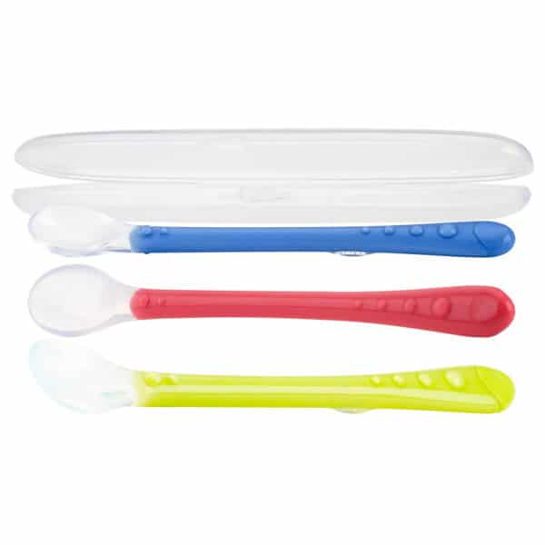 Lot de 2 cuillères souples en silicone pour bébé Nuby