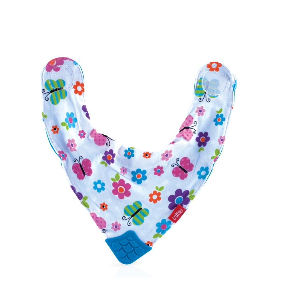 Bavoir bandana col fleurs papillons Nuby