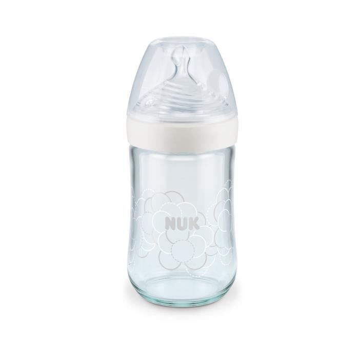 Nuk Biberon Nature Sense 240Ml Verre Silicone Tail